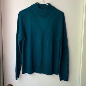 Emerald Green Turquoise Mock Turtleneck Sweater